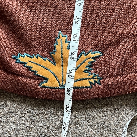 Vintage Alexa Grace Brown Leaves Cardigan Sweater Fall Autumn Grannycore Size S - Picture 10 of 12